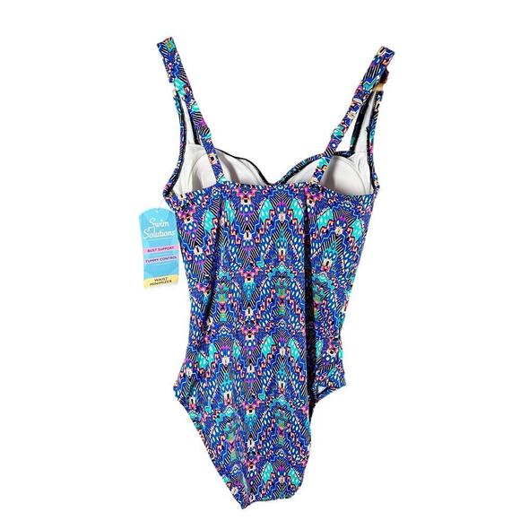 Swim Solutions Tummy-Control Shirred One-Piece
Swimsuit Size US 10 - Picture 2 of 9